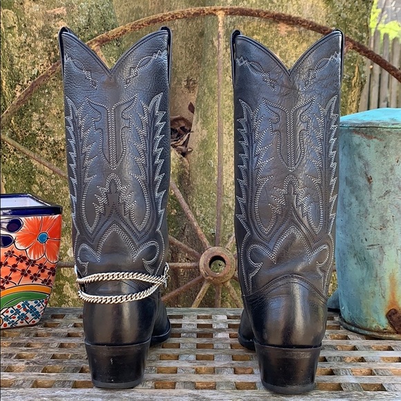 FRYE Near-NEW Black Cowgirl Cowboy Western Boots, Size 6.5 - Picture 6 of 12